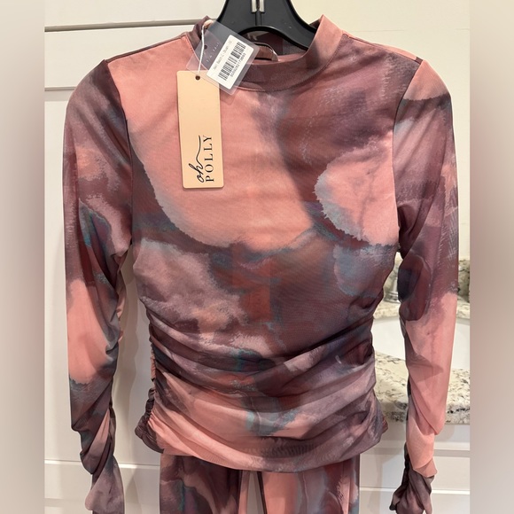 Oh Polly X Tammy Hembrow Constellations Mesh Top in Blush US Size 6 - Picture 1 of 2